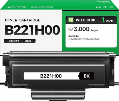 B221H00 Black Toner Cartridge with Chip High Yield 1-Pack Replacement for Lexmark B221H00 B221000 Toner Compatible with Lexmark B2236 MB2236 B2236dw MB2236adw MB2236adwe Laser Printer Ink All-in-One