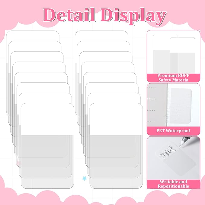 480pcs Sticky Index Tabs, Writable File Tab, Page Markers Tabs, White PET Sticky Notes for Reading, Bible Journaling, Office Filing, Color Coding & Book Annotation(1.6 X 1 Inch)