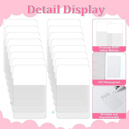 480pcs Sticky Index Tabs, Writable File Tab, Page Markers Tabs, White PET Sticky Notes for Reading, Bible Journaling, Office Filing, Color Coding & Book Annotation(1.6 X 1 Inch)