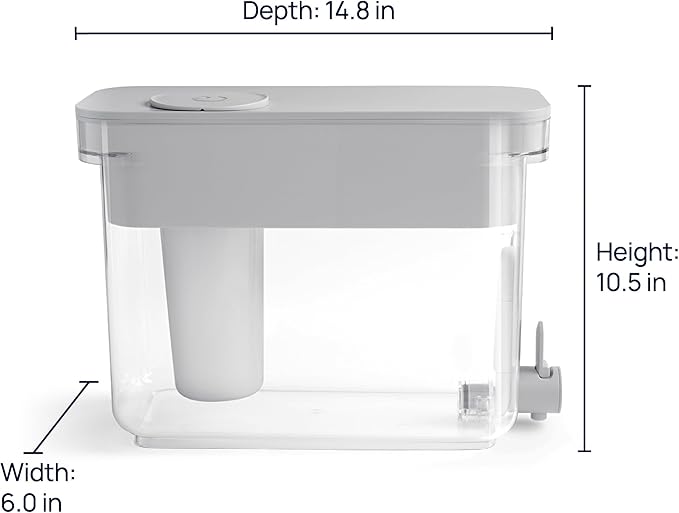 Culligan with ZeroWater Technology 33-Cup Water Filter Dispenser – Includes 5-Stage Advanced Water Filter, Certified to Reduce Lead, Total PFAS (Forever Chemicals), Mercury, Fluoride, and Chlorine
