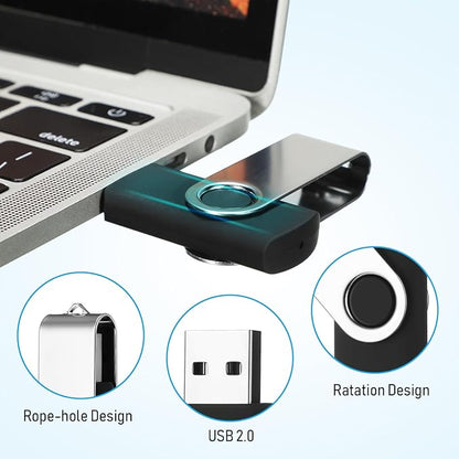 Kanayu 16GB 100 Pack USB Flash Drives Bulk 2.0 USB Thumb Drives Memory Jump with LED Light Portable Keychain Flash for Data Storage Pc Computer Laptop Office School