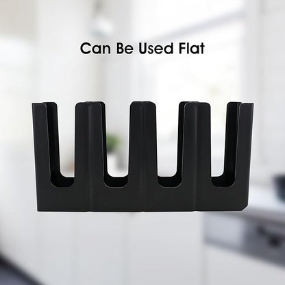 Clivia Pack of 2 Commercial Cup and Lid Holder, Coffee Cup Dispenser Organizer,Paper Cup Holder,Collapsible Design,4 Compartment Countertop Cup and Lid Organizer, Color Black
