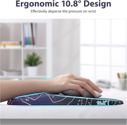 EYROZILL 3 in 1 Ergonomic Mouse Pad and Keyboard Wrist Rest, Pad for Mouse and Keyboard Massage Design, Non-Slip Mousepad Set with Wrist Rest for Desk (Purple)