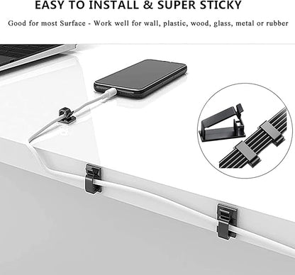 311Pcs Cable Management Organizer Kit 4 Cable Sleeve Split,53Cable Clips 12Cord Clips Holder,22 Cable Ties, 20 Adhesive Wall Cable Tie, 200Fasten Cable Ties for TV Office Home Electronics