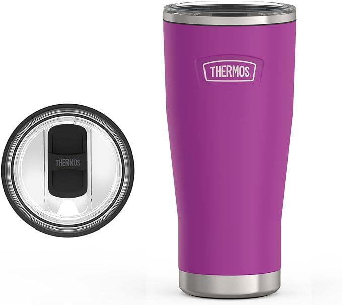 THERMOS ICON SERIES, Stainless Steel Tumbler with Slide Lock, 24 Ounce, Plum