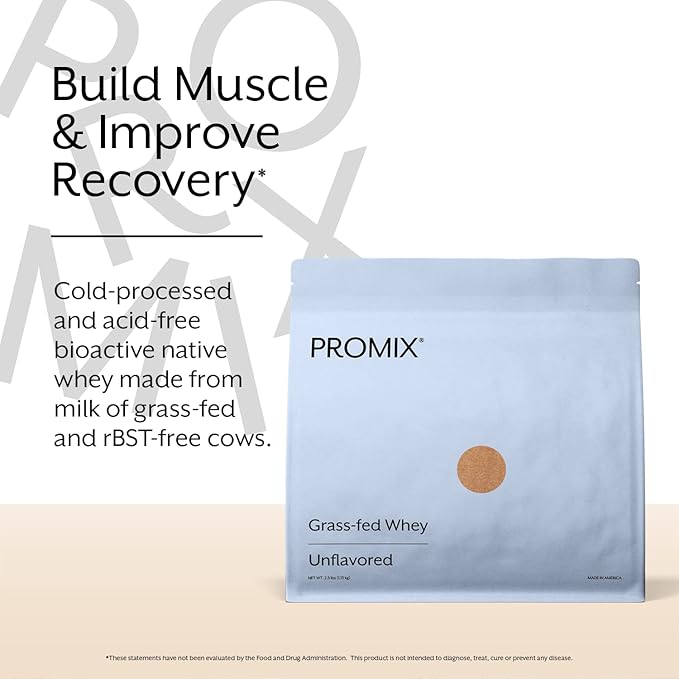ProMix Nutrition Whey Protein Powder, Unflavored - Grass-Fed - ­Post Workout Fitness & Nutrition Shakes, Smoothies, Baking & Cooking Recipes - Gluten-Free & Keto-Friendly - 5 Pound (Pack of 2)