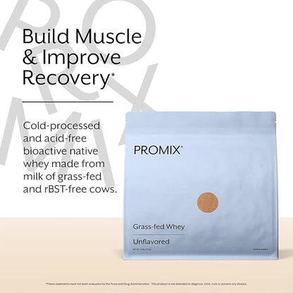ProMix Nutrition Whey Protein Powder, Unflavored - Grass-Fed - ­Post Workout Fitness & Nutrition Shakes, Smoothies, Baking & Cooking Recipes - Gluten-Free & Keto-Friendly - 2.5 Pound (Pack of 1)