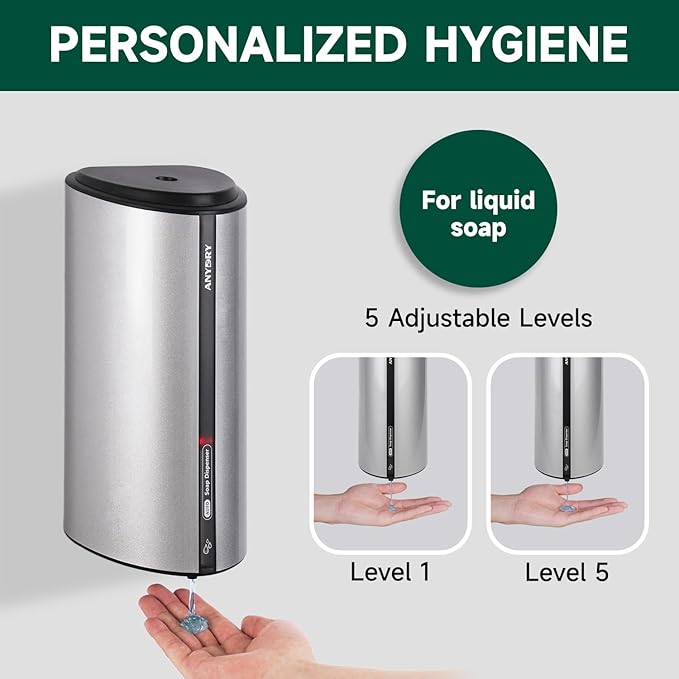 29fl.oz/850ml Commercial Automatic Liquid Soap Dispenser Wall-Mounted Large Capacity Model 1209 Silver