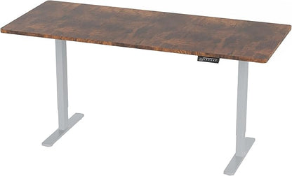 VIVO Electric 71 x 30 in Rustic Standing Desk, Memory Height Adjustment, 1B Series, Vintage Brown Top Gray Frame, DESK-KIT-1G7N