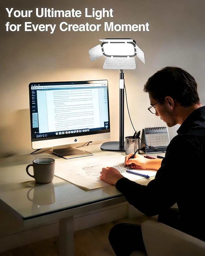 EMART Ring Light for Desk with Flexible Gooseneck, Desktop Zoom Meetings Streaming Key Light for Video Conferencing Calls, Recording Keylight Continuous Output Lighting for Laptop Computer Webcam