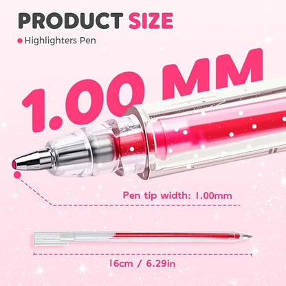Glitter Gel Pen Set, Multi-Functional Colored Drawing Pens for Scrapbooking, Portable Journaling Crafting Doodling Drawing Glitter Pens for Adults School Supplies (24-Color)