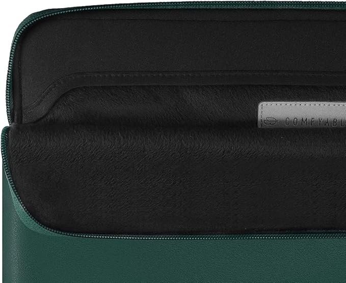 Comfyable Slim Protective Laptop Sleeve 14 Inch Snugly Compatible with MacBook Pro 14-inch M4 M3 M2 M1 Pro/Max 2024, PU Leather Bag Waterproof Cover Notebook Computer Case for Mac, Green