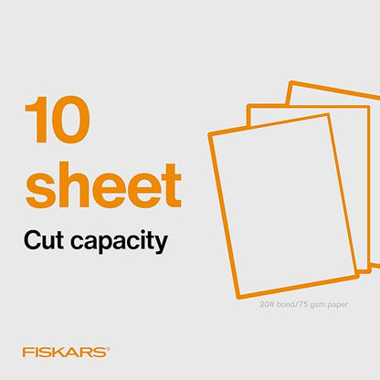 Fiskars Recycled Bypass Guillotine Paper Cutter - 9" Cut Length - Craft Paper, Cardstock and Photo Trimmer - Suitable for Traveling - Self-Sharpening Blade