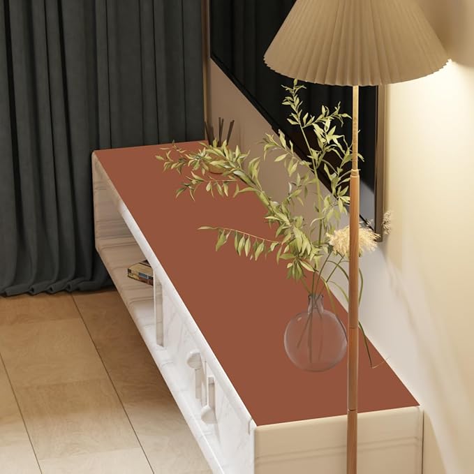Leather Dresser Cover,1.8mm Thick,14x66 Inch,Dresser Protector Top,Dresser Top Protector,Dresser Cover Top,Dresser Top Cover,Dresser Cover Top for Bedroom.(Brown+Gray,14x66)