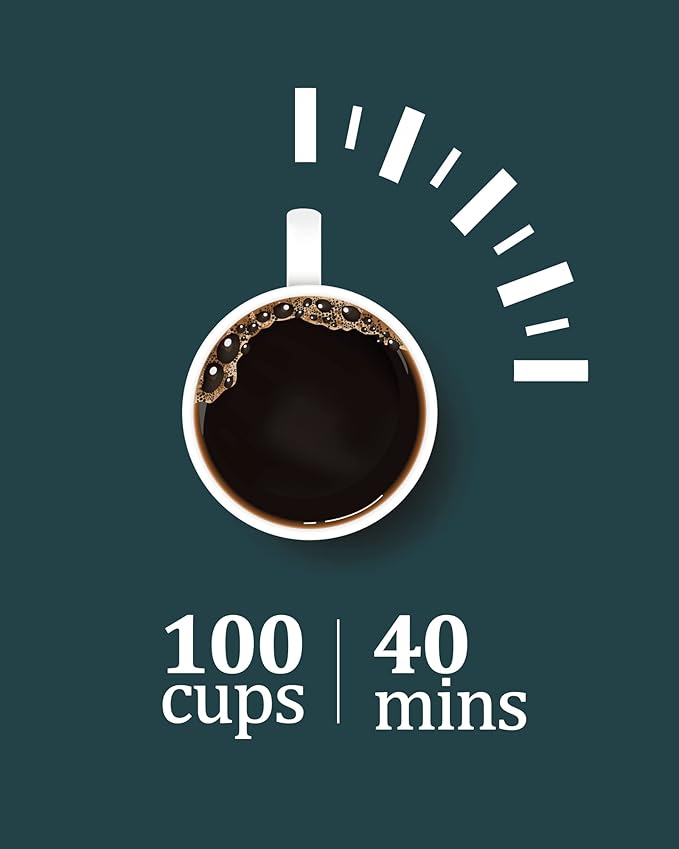 100 Cup Commercial Coffee Urn - 14l Large Capacity Stainless Steel Coffee Maker, Fast Brew/Rapid Extraction with Automatic Temperature Control & Faucet, Food-Grade 304 Hot Coffee/Hot Water Dispenser