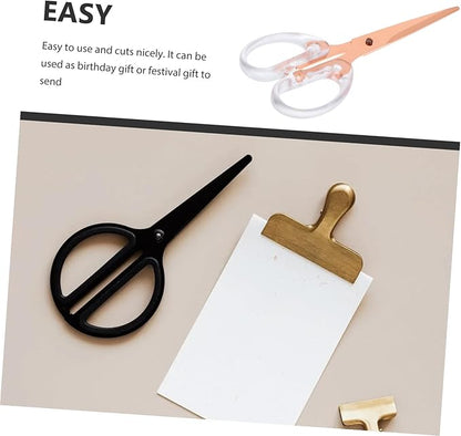 STOBAZA Portable Rose Gold Office Scissors Lightweight Aluminum Alloy Paper Cutting Tool for Students Scrapbooking and Crafting with Ergonomic Non-slip Design