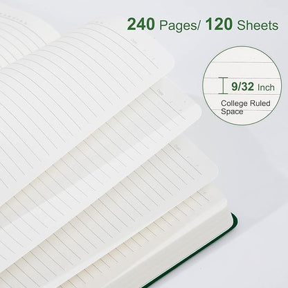 COMIX A4 Lined Journal Notebooks, 240 Pages, Large Size-8.5" x 11", Dark Green, Hardcover Journaling Notebooks for Men & Women- Fits for Office, Business, School, Notes Taking & Writing