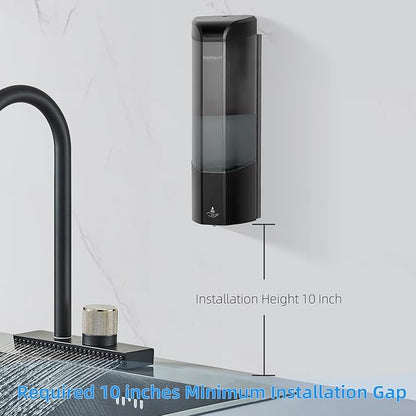 Automatic Soap Dispenser Wall Mount 700ml,Touchless Electric Sensor Liquid Gel Hand Sanitizer Dispenser Battery Operated for Office Home Kitchen Bathroom Hotel Restaurant Commercial (B-162-Black)