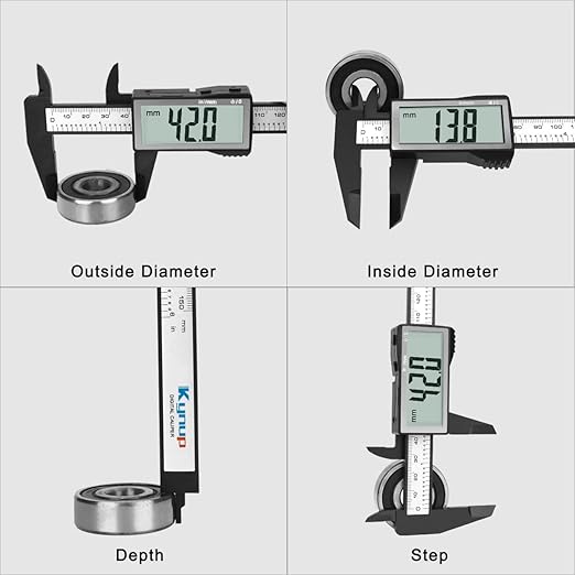 Kynup Digital Caliper with Large Screen, Caliper Measuring Tool, Micrometer Caliper Digital, Caliper Tool for Mechanics, Jewelers, Woodworkers, Inch and Millimeter Conversion (6Inch/150mm)