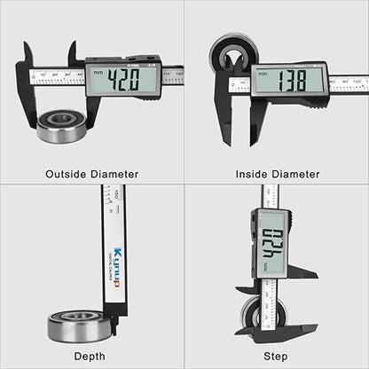 Kynup Digital Caliper with Large Screen, Caliper Measuring Tool, Micrometer Caliper Digital, Caliper Tool for Mechanics, Jewelers, Woodworkers, Inch and Millimeter Conversion (6Inch/150mm)