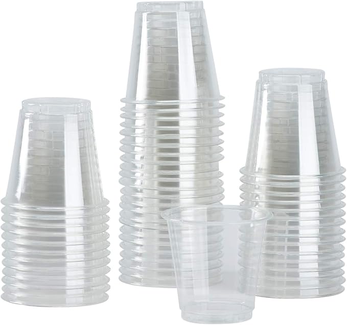 Karat [3oz - 2,500 ct] Small Plastic Cups, Disposable Bathroom Mouthwash Cups | Clear