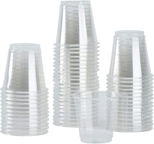 Karat [3oz - 2,500 ct] Small Plastic Cups, Disposable Bathroom Mouthwash Cups | Clear