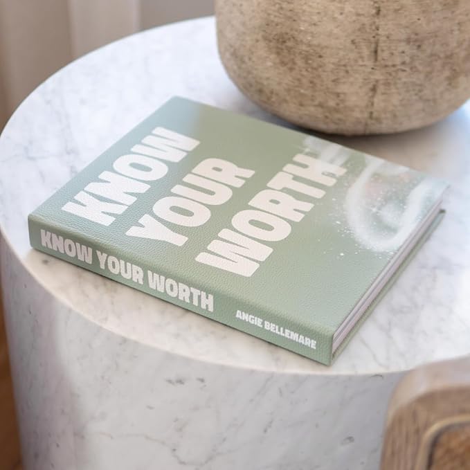Know Your Worth Workbook by Angie Bellemare: Transformational Self-Growth & Mindset Journal for Women | 277-Page Full-Color Hardcover with 12 Chapters + 31-Day Challenge | Vegan Pebble-Leather Edition