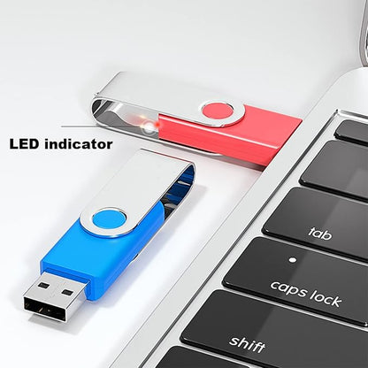 2 Pack 32GB USB Flash Drive USB 2.0 Thumb Drives Jump Drive Fold Storage Memory Stick Swivel Design - Black