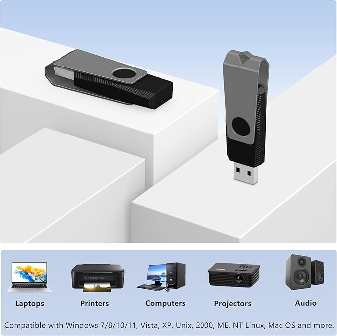 AGECASH 128MB USB Flash Drive 50 Pack Bulk USB 2.0 Thumb Drive Pack of 50 Grey Swivel Memory Stick USB Jump Drive Multipack 128MB for Data Stroage and Backup