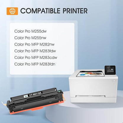 206A Toner Cartridges 4 Pack M283fdw M283cdw Set Compatible Replacement for HP 206A 206X Color Laserjet Pro MFP M255dw M283 M255 M255nw Printer High Yield Ink (with Chip) (Black Cyan Yellow Magenta)