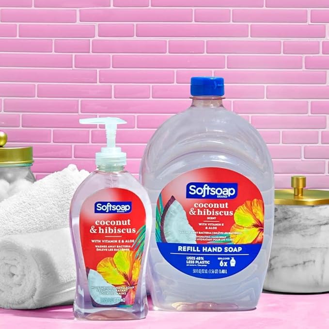 Softsoap Coconut & Hibiscus Scent Hydrating Liquid Hand Soap, Liquid Hand Soap, 11.25 Fl Oz (Pack of 6)