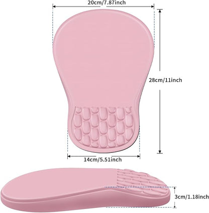 YIWEI Ergonomic Mouse Pad with Wrist Rest - Comfortable Office Mousepad with Memory Foam Wrist Support for Carpal Tunnel Relief, Mouse Pads with Non-Slip Base for Gaming and Home (Pink)