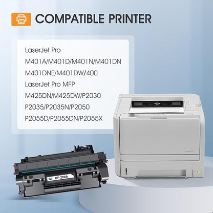 80A CF280A Toner Cartridge Black Compatible for HP 80A 80X CF280A CF280X for HP Laserjet Pro 400 M401n M401dn MFP M425dn M401dne M401dw M425dw M401 M425 Printer Toner Ink( 4-Pack)