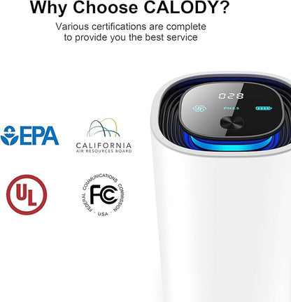 Calody Air Purifiers for Bedroom Home, Car air purifier Ionizer, 15 Million Negative Ions for Smokers, 30dB Quiet Portable Ionic Air Purifiers, Helps Alleviate Allergies, Dust, Home, and Office Use