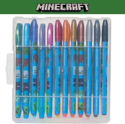 Innovative Designs Minecraft Gel Pens Set for Kids, 24 Pack with Glitter Gel Pens, Cute Pens for Boys and Girls