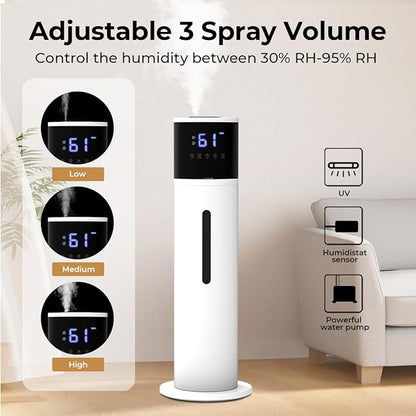 VENTISOL Large Humidifiers for Bedroom, 13L/3.4Gal Quiet Cool Mist Humidifier for Home Large Room, Top Fill Humidifiers for Baby Nursery, Living Room, White