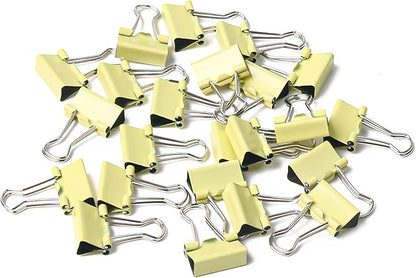 50 Pack Small Yellow Binder Clips 3/4 Inch (19 mm), Colored Little Paper Clamps, Tiny Mini Paper Clips for Office Home School Business 0.75"