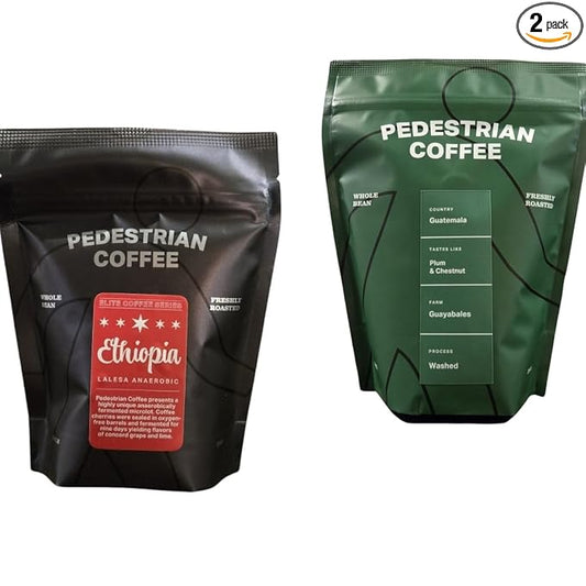 Bean Box Chicago Coffee Sampler, 2-Pack - Roasted by Pedestrian, Gourmet Arabica Coffee, Variety Pack - Whole Bean