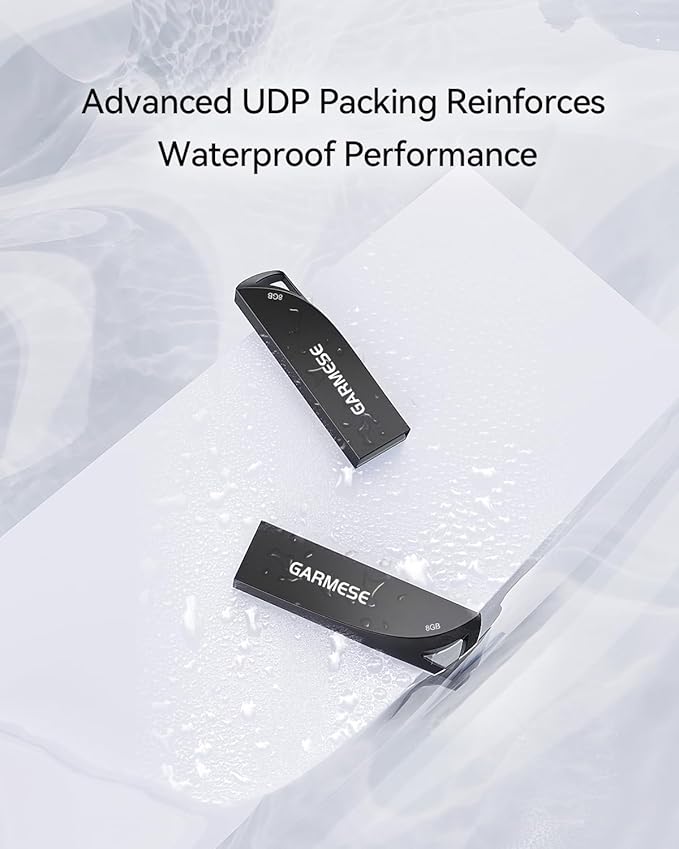 8GB USB Flash Drive, 5 Pack Waterproof Metal USB Memory Stick Slim USB 2.0 Flash Drive, Portable Thumb Drive Pen Drive with Keychain Hole, Stylish Jump Drive for Computer/Car/Smart TV (Black)