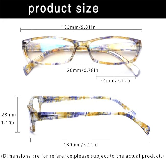 Henotin 5-Pack Reading Glasses Blue Light Blocking Anti Eyestrain Computer Reading Glasses for Women and Men Readers (Mix Color, 0.00, Diopters)