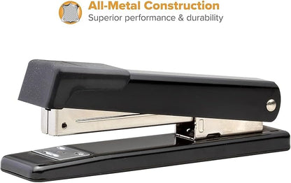 Bostitch Office Classic Metal Desktop Stapler, 20 Sheet Capacity, Dual Clinch, Opens for Tacking, Full-Strip, Black