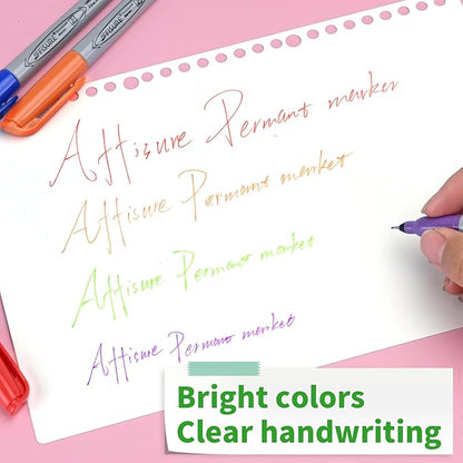 Permanent Markers, Ultra Fine Point Markers Set,48 Assorted Colors Work on Wood, Plastic, Paper, Metal, Stone, Glass for the Artist、Kids、Adult, 48 Count