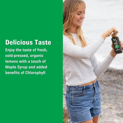 Organic SuperAde Hydration Drink, Digestive and Skin Health, SuperFood Lemonade by Sol-ti, Cold-Pressed Chlorophyll, Aloe and Lemon Juice Blend, 16 Pack (14.9 Fl oz)