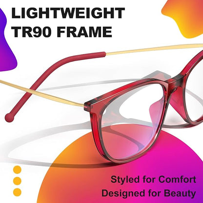 VISOONE Anti Slip TR90 Blue Light Blocking Glasses Size M Eyewear Frame with Anti Glare Eye Protection for Women GaeL