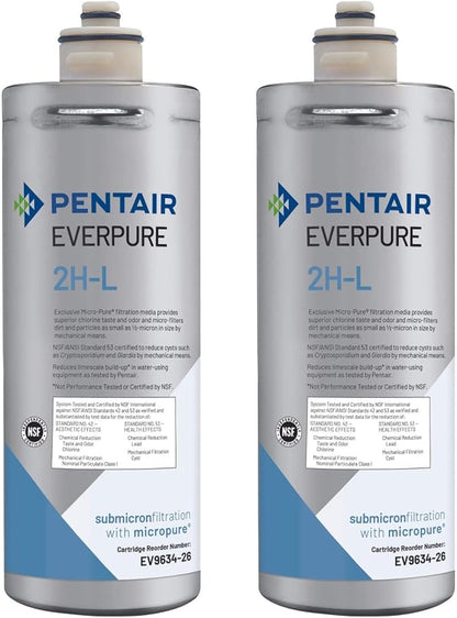 Everpure 2H-L | Aquverse A100 | Pentair S-54 Replacement Filter Cartridge for Water Cooler | NSF Certified | 2-Pack