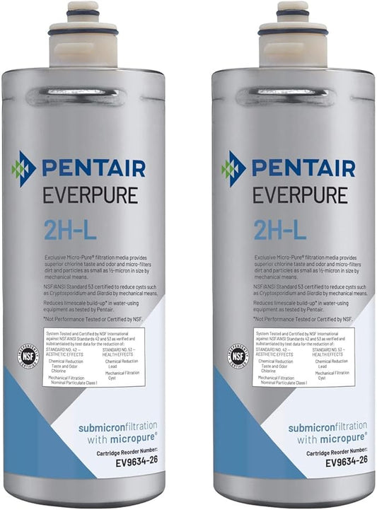 Everpure 2H-L | Aquverse A100 | Pentair S-54 Replacement Filter Cartridge for Water Cooler | NSF Certified | 2-Pack