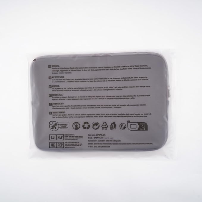 RAINYEAR 16 Inch Laptop Sleeve Protective Soft Case Padded Zipper Cover Bag Specially Compatible with 16" MacBook Pro M1 M2 M3 M4 Pro/Max A2141 A2485 A2780 A2991 A3403 A3186 (Gray)