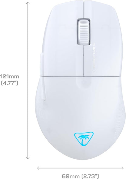 Turtle Beach Pure Air - Ultra-Light Wireless Ergonomic RGB Gaming Mouse, 26K DPI Optical Sensor, 125 Hour Battery, Dual Wireless System, Titan Optical Switches, Bluetooth, RGB Illumination - White