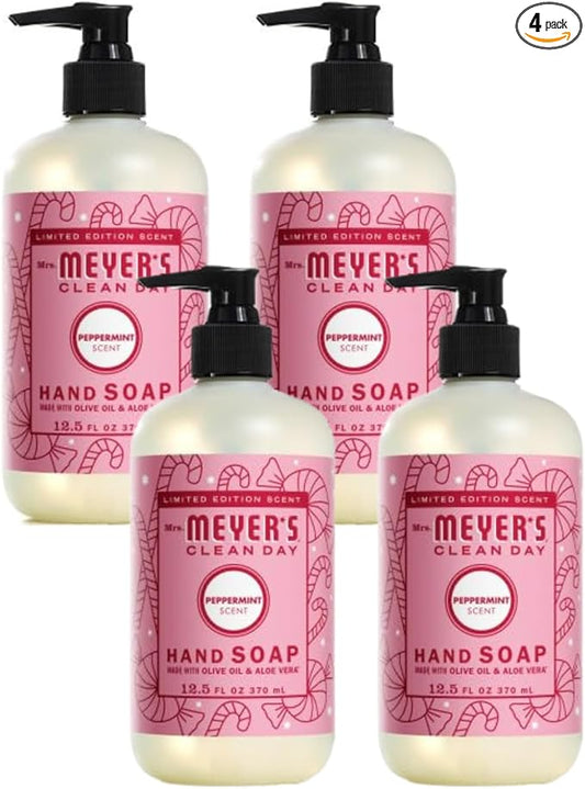 Mrs. MEYER'S CLEAN DAY Peppermint Liquid Hand Soap Peppermint, 12.5 oz. (Pack of 4)