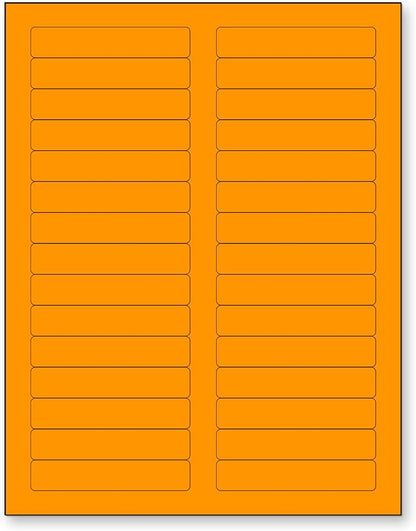 NextDayLabels 8-1/2 x 11 Neon Color High Light Fluorescent Labels for Laser & Inkjet Printer (Orange Fluorescent, 2/3" x 3-7/16" - 30 Per Page | 750 Labels)